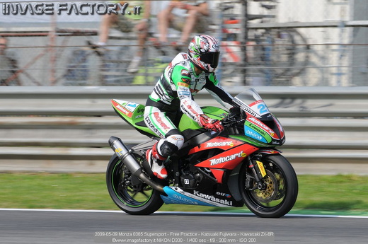2009-05-09 Monza 0365 Supersport - Free Practice - Katsuaki Fujiwara - Kawasaki ZX-6R